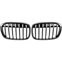 BMW X1 F48 15-19 Enkelribbad Mattsvart Sportgrill / Njurar Performance-Look DIEDERICHS